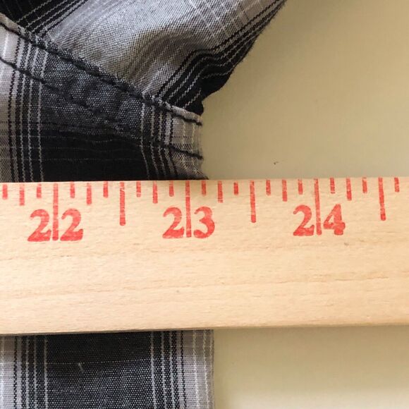 Urban Pipeline Shirt Mens L Button Up Gray Black Plaid Western Cowboy Roll-Tab - Picture 3 of 8